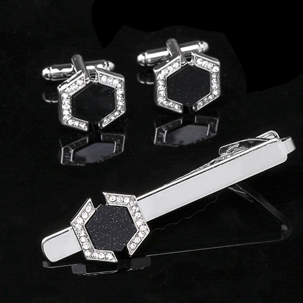 Men Formal Wear Shirts - 1PCS Starry Sky Geometric Hexagon Cufflinks