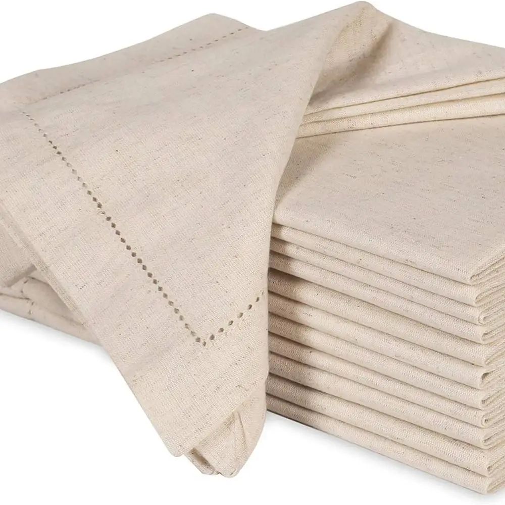 Monogrammed Handkerchief - 6 Pieces Linen napkins White Table