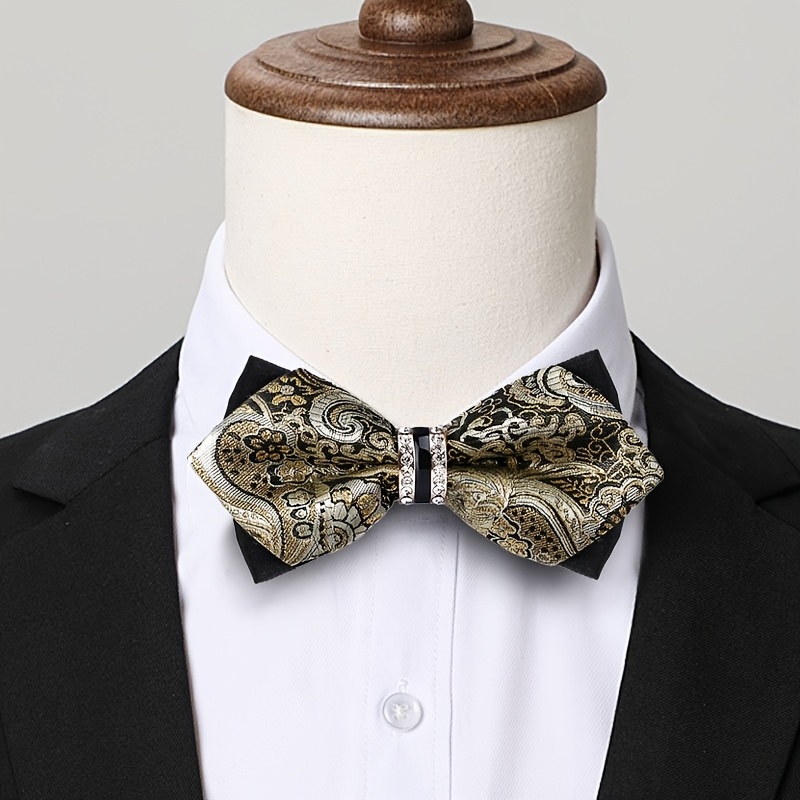 Formal Wear For Men Yellow - Men's Jacquard Satin Bow Tie with