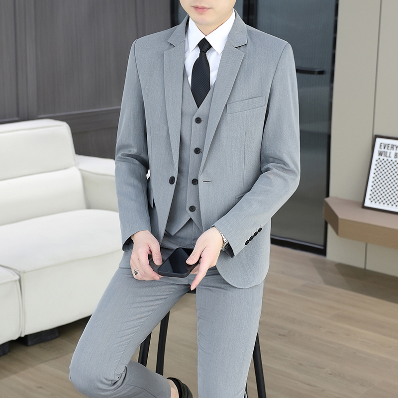 Men Formal Wear With Blazer - Suit (Blazer+Vest+Trousers) Men's Fashionable Business Outdoor