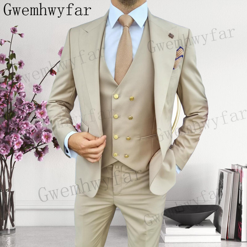 Gwenhwyfar Groomsmen Peaked La - Men Formal Wear With Blazer 评论和价格
