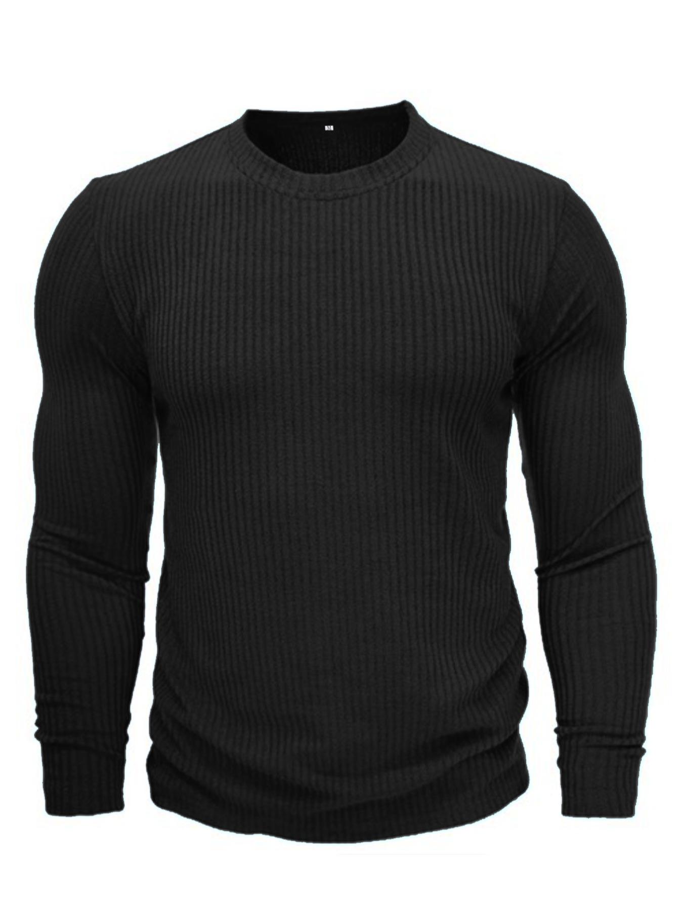 Men's Round Neck Long Sleeve K - Men Formal Wear Shirts 评论和价格