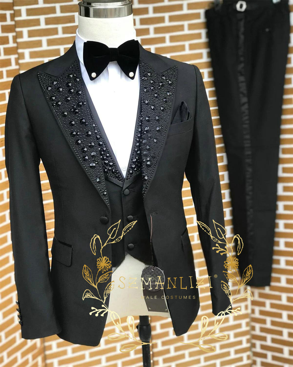 Black Men Suits Luxury Stone C - Men Formal Wear With Blazer 评论和价格