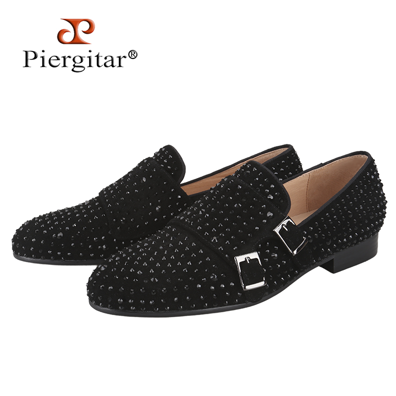 Piergitar New Black Suede Men  - Men'S Style Formal Wear 评论和价格
