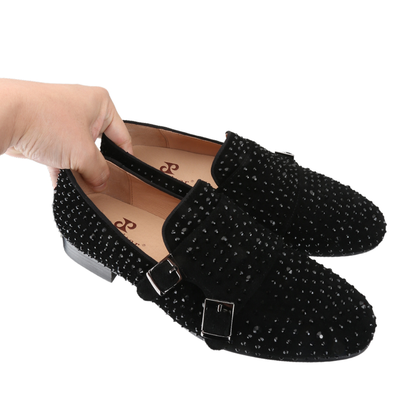 Piergitar New Black Suede Men  - Men'S Style Formal Wear 评论和价格