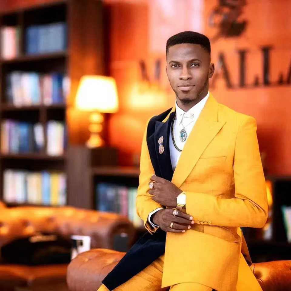 Black Yellow Men Suit Set 2 Pi - Formal Wear For Men Yellow 评论和价格