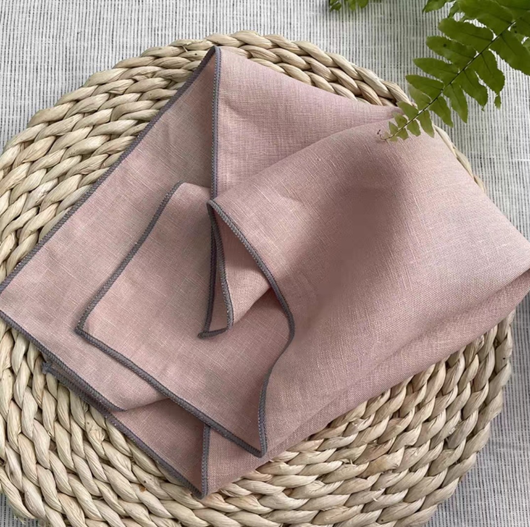 6PCS Grey Lock Edge Natural 10 - Monogrammed Handkerchief 评论和价格