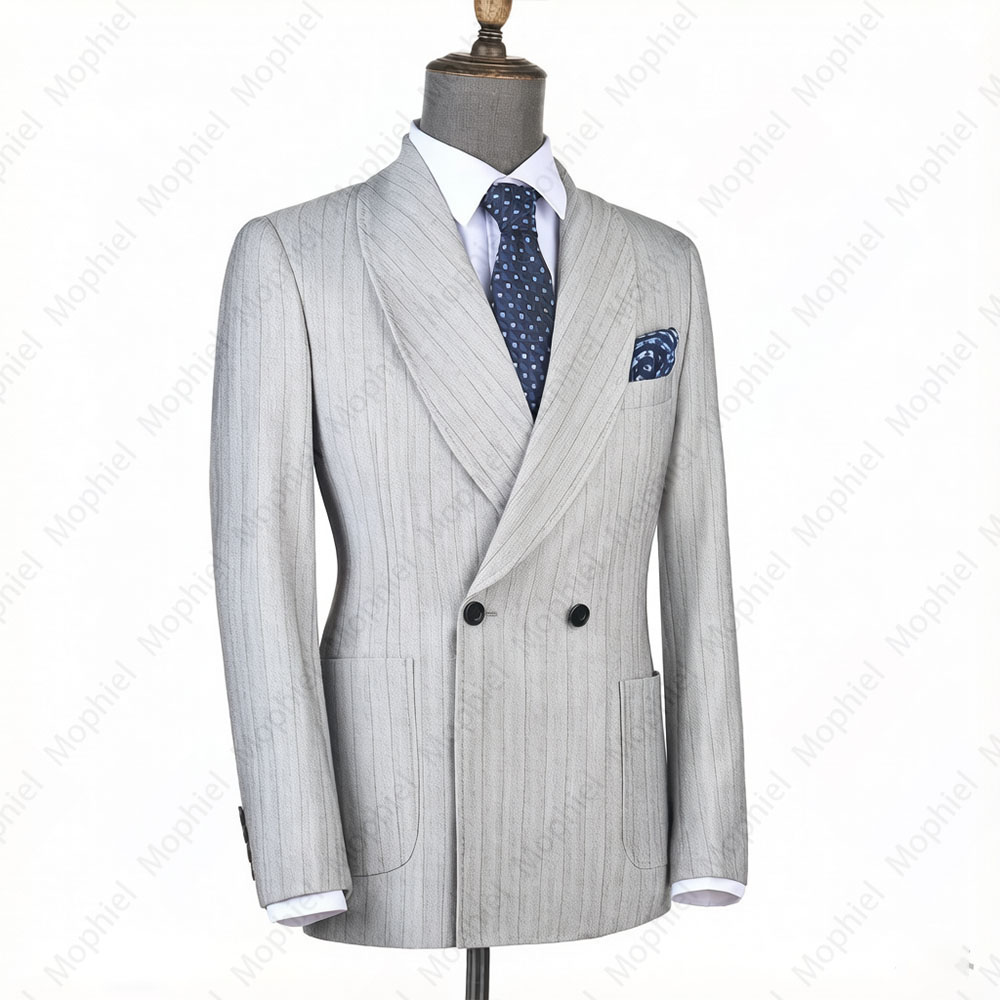 Mophiel Light Grey Men Suits S - Men Formal Wear With Blazer 评论和价格