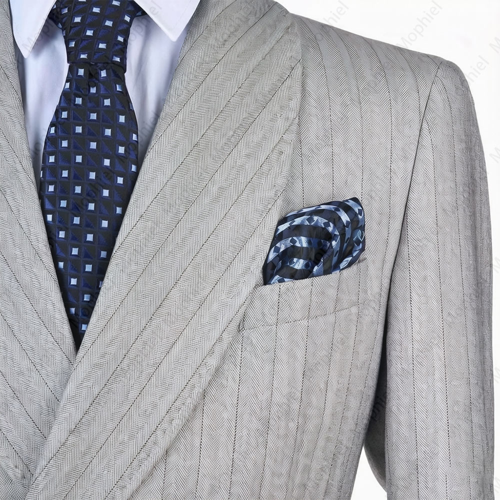 Mophiel Light Grey Men Suits S - Men Formal Wear With Blazer 评论和价格