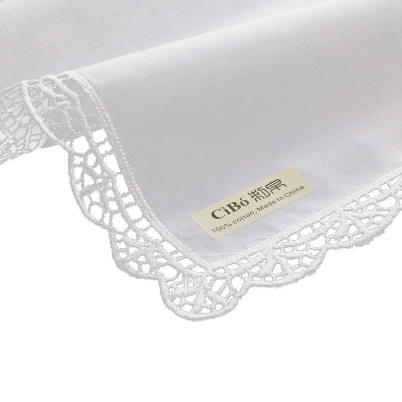 D003 White 100%Cotton 100Piece - Monogrammed Handkerchief 评论和价格