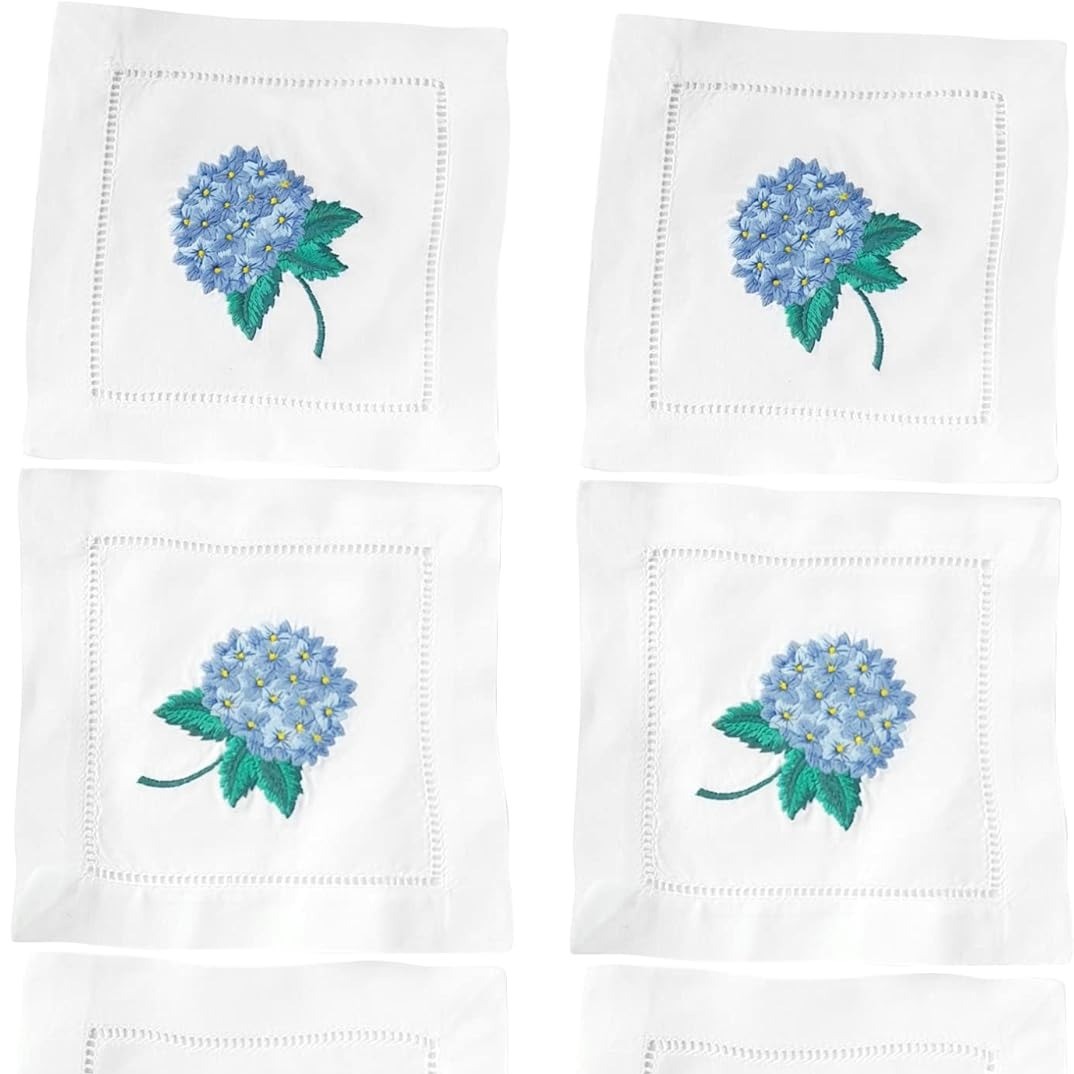 Floral Hand-Embroidered Cotton - Monogrammed Handkerchief 评论和价格