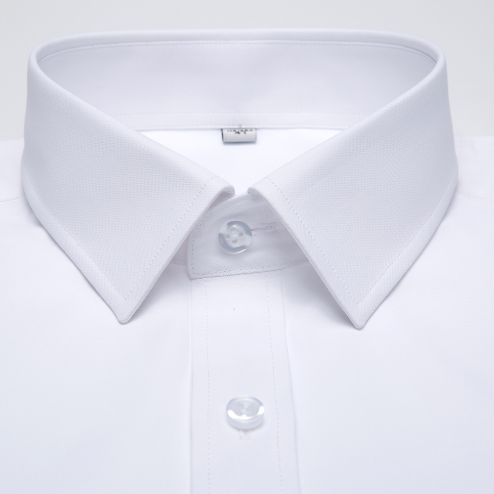 White Solid Color Men's Long S - Men Formal Wear Shirts 评论和价格