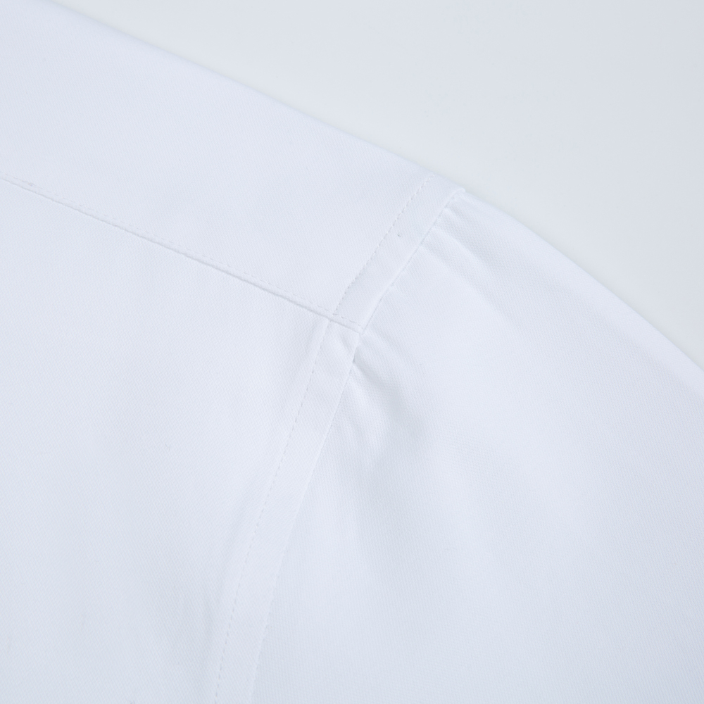 White Solid Color Men's Long S - Men Formal Wear Shirts 评论和价格