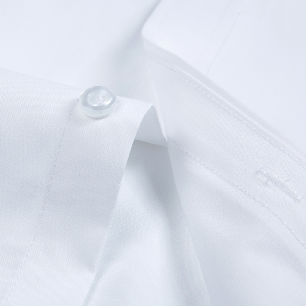 White Solid Color Men's Long S - Men Formal Wear Shirts 评论和价格