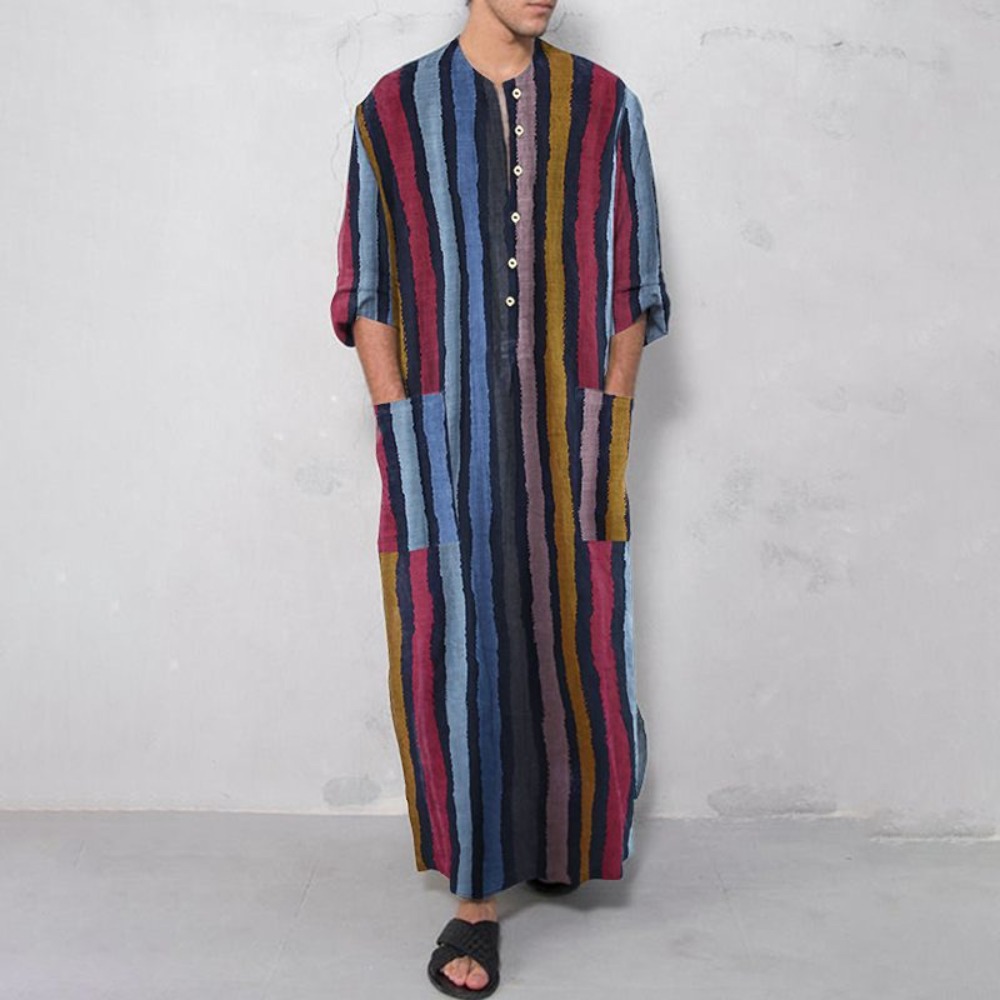 2026 New Striped Printed Musli - Men Formal Wear Shirts 评论和价格