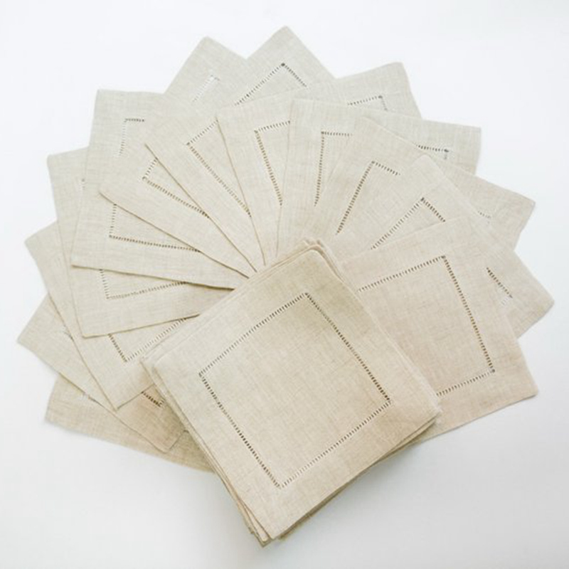 12 Pieces Cocktail Napkin Whit - Monogrammed Handkerchief 评论和价格