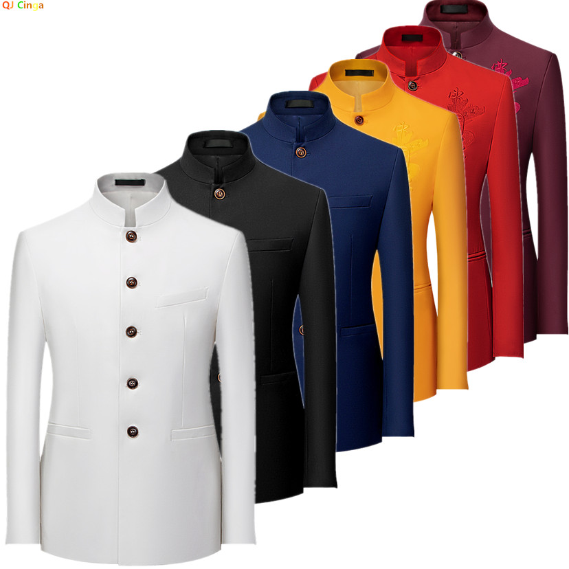 2026 Men's Chinese Style Long  - Formal Wear For Men Yellow 评论和价格