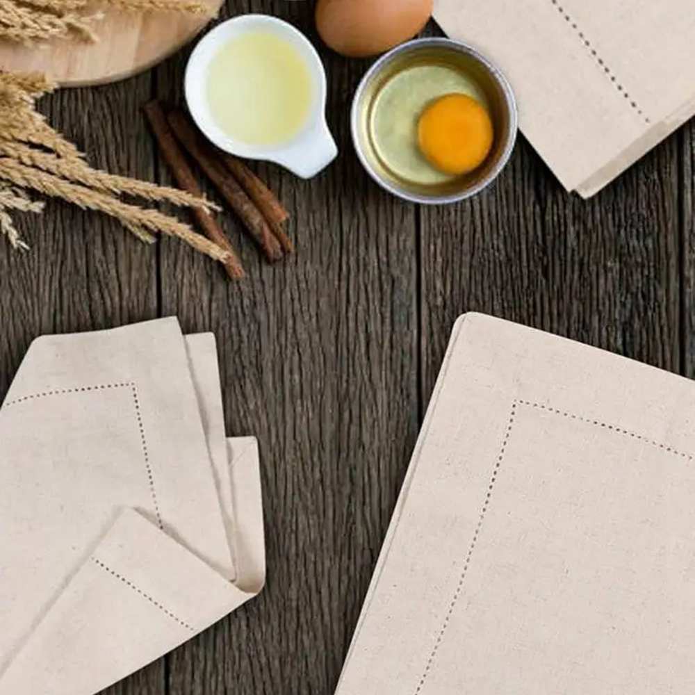 6 Pieces Linen napkins White T - Monogrammed Handkerchief 评论和价格