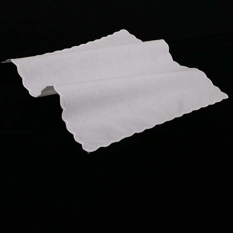 A011 White Cotton Shell edge H - Monogrammed Handkerchief 评论和价格