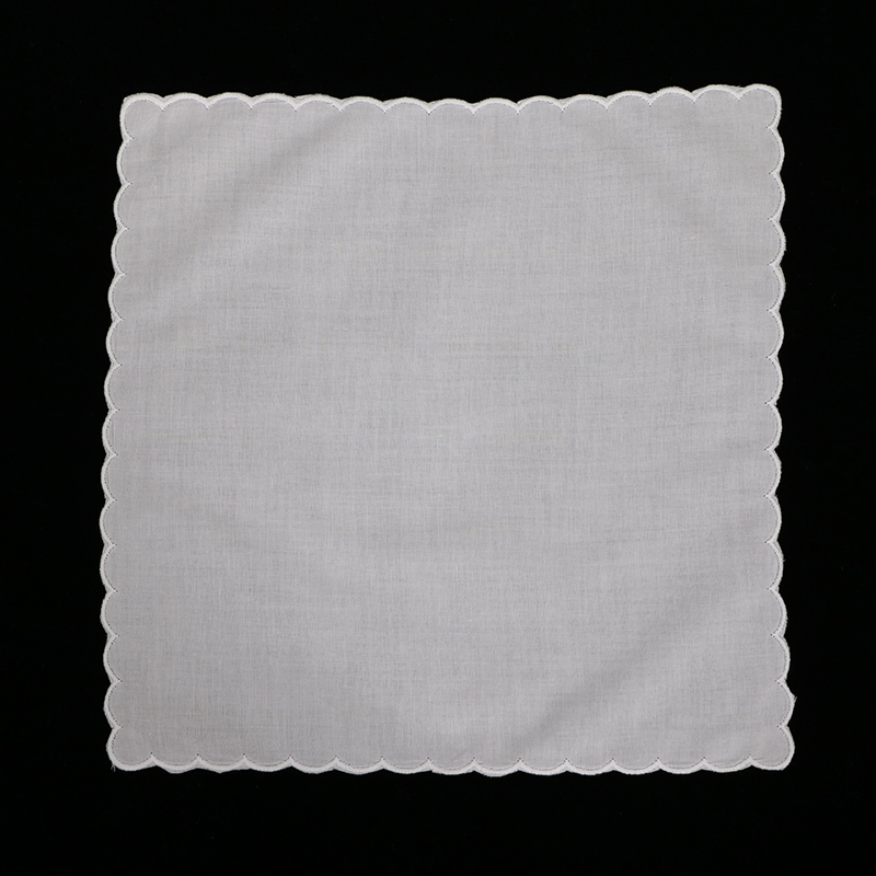 A011 White Cotton Shell edge H - Monogrammed Handkerchief 评论和价格