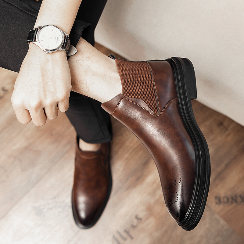High-top leather shoes are ver - Men'S Style Formal Wear 评论和价格