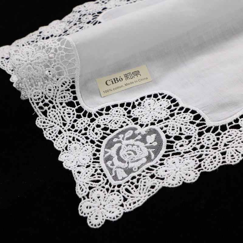 D608 White Cotton 10 Pieces La - Monogrammed Handkerchief 评论和价格