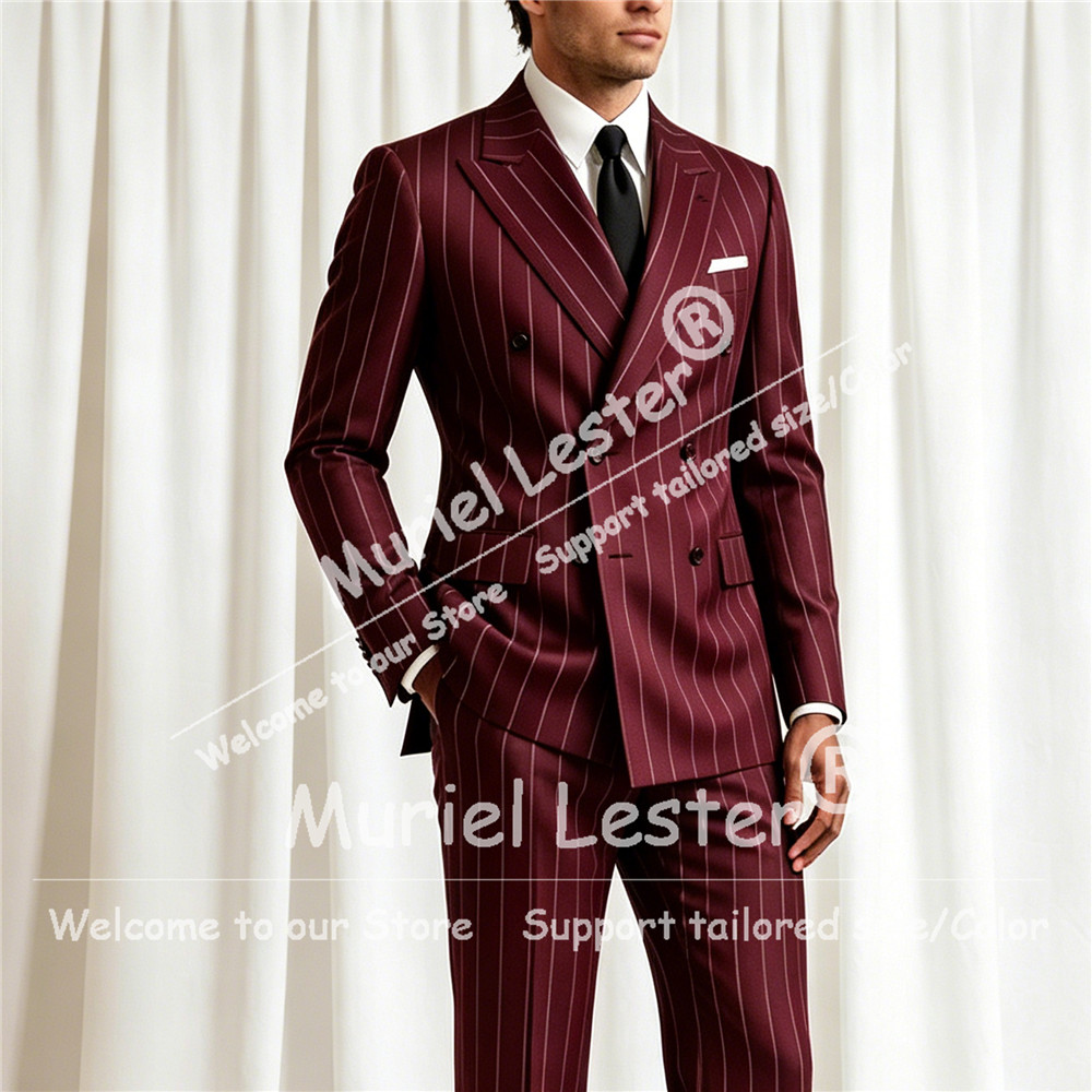 Elegant Stripes Suit Men 2 Pie - Men'S Style Formal Wear 评论和价格