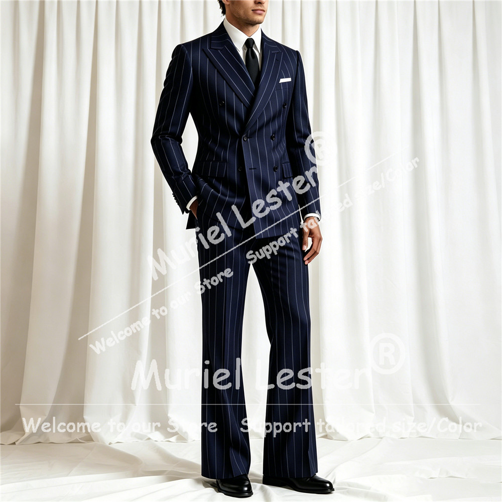 Elegant Stripes Suit Men 2 Pie - Men'S Style Formal Wear 评论和价格