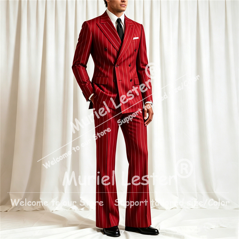 Elegant Stripes Suit Men 2 Pie - Men'S Style Formal Wear 评论和价格