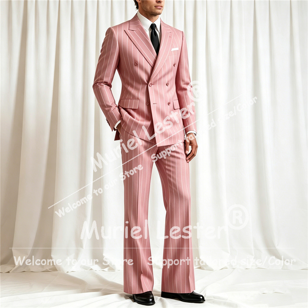 Elegant Stripes Suit Men 2 Pie - Men'S Style Formal Wear 评论和价格