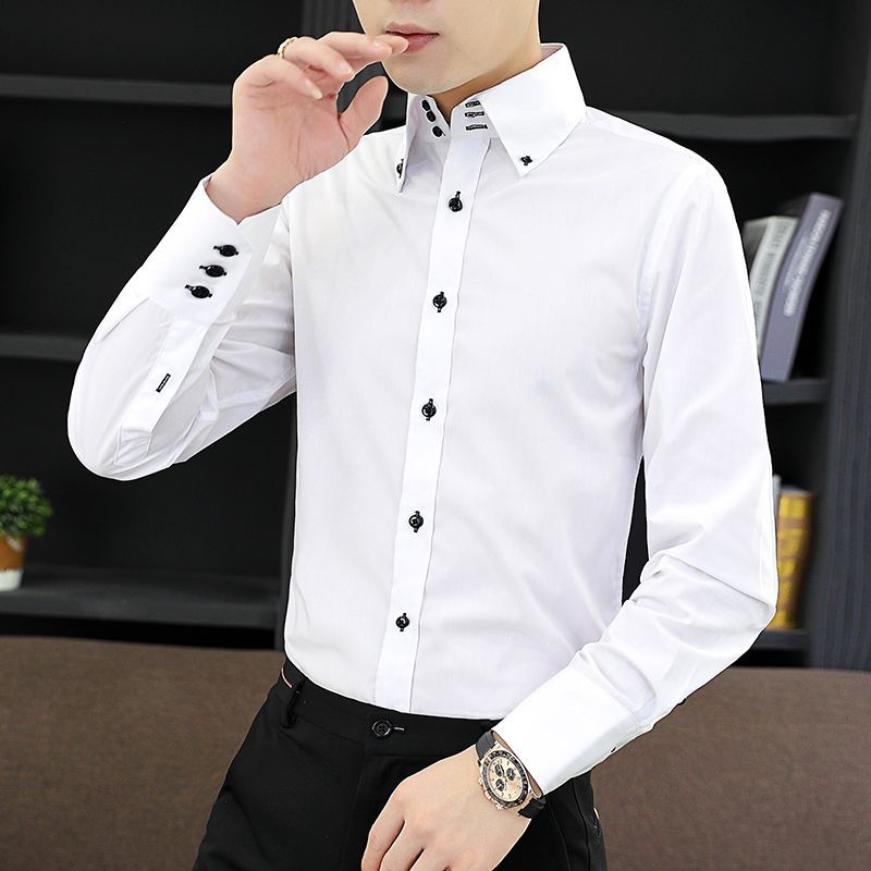 Spring Autumn Men's Executive  - Men Formal Wear Shirts 评论和价格
