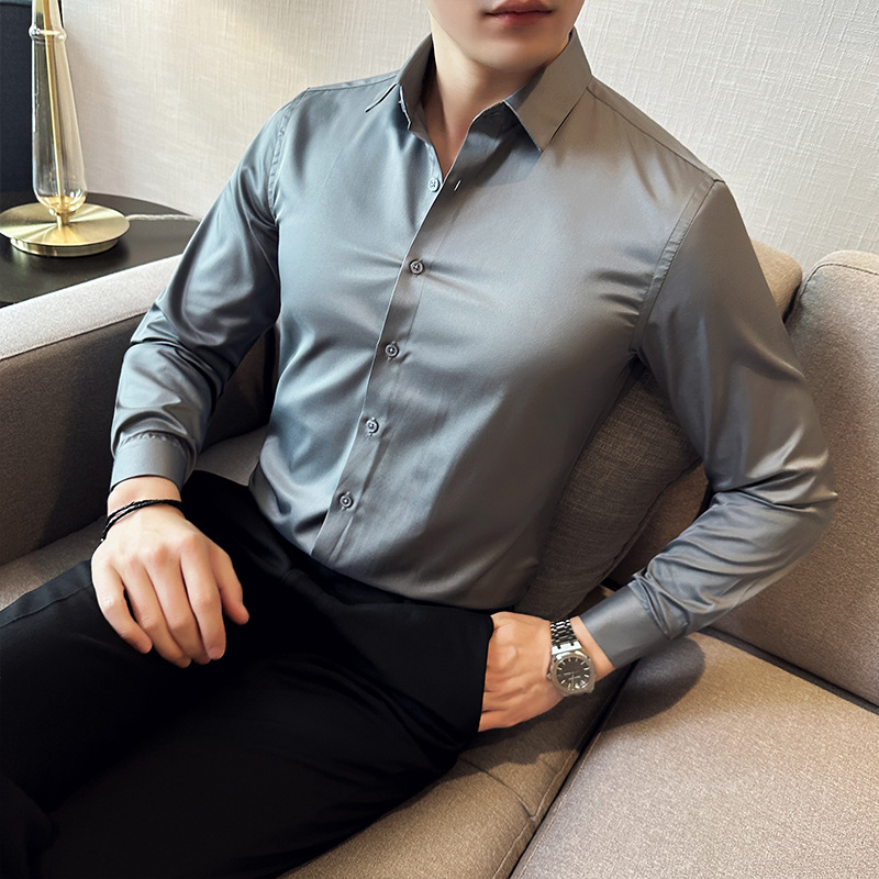 Seamless silk business casual  - Men Formal Wear Shirts 评论和价格