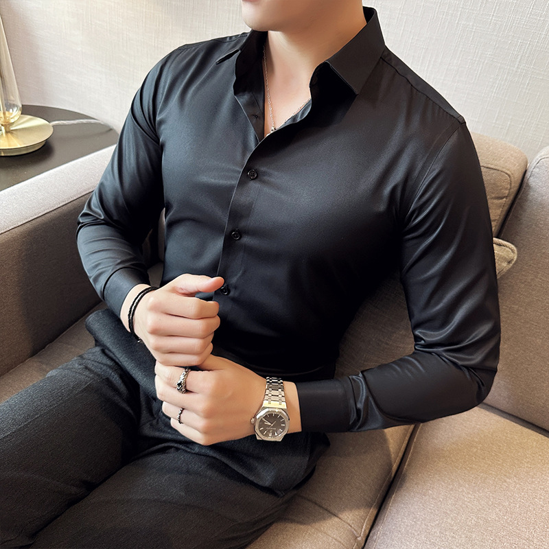 Seamless silk business casual  - Men Formal Wear Shirts 评论和价格