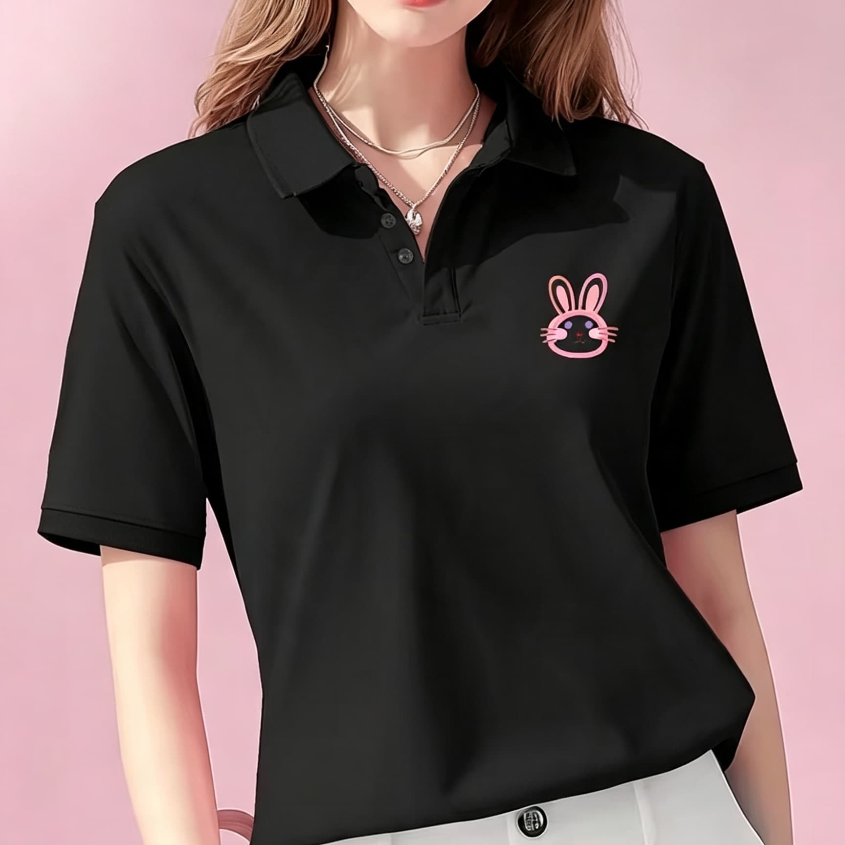 Unisex Black Lapel Collar Polo - Men Formal Wear Shirts 评论和价格