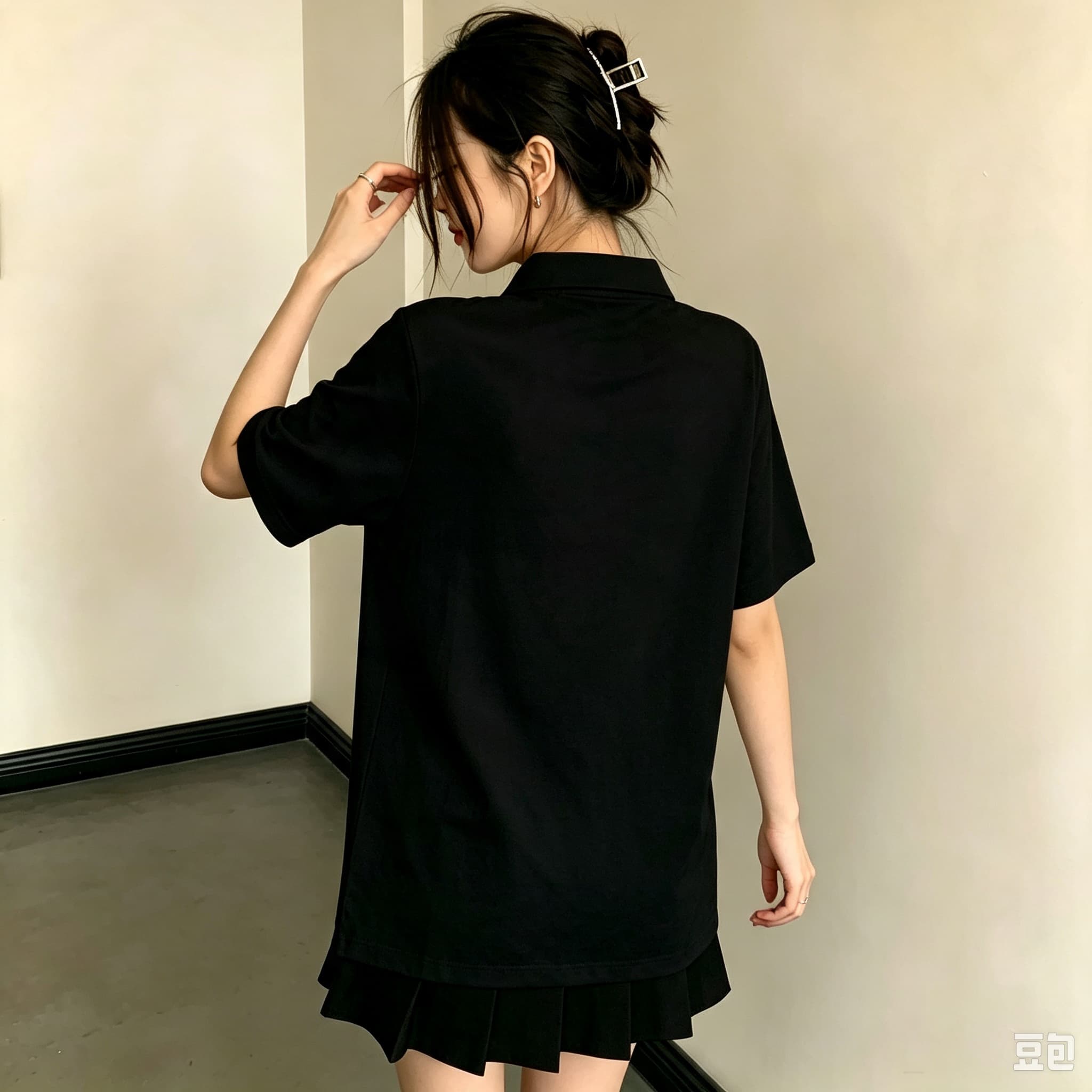 Unisex Black Lapel Collar Polo - Men Formal Wear Shirts 评论和价格
